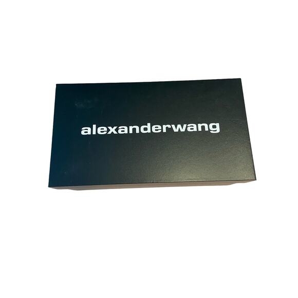 Alexander Wang Lucienne 65 Strappy Slide Sandals Leather Metallic Silver 36.5 - Picture 11 of 14